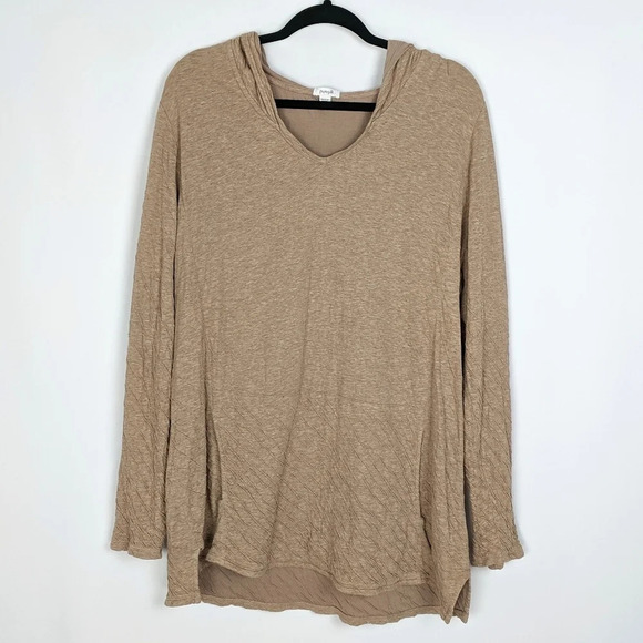 Pure Jill Hooded Kangaroo Pocket Sweater Textured - Picture 1 of 5